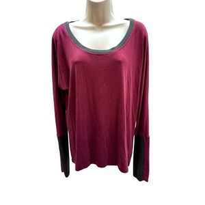 Horny Toad Women's Size Large Burgundy/Gray Sweater Pullover, Size L